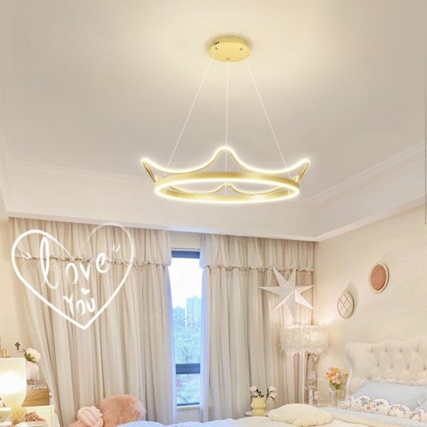 Đèn Thả Trần Vương Miện Bắc Âu Cao Cấp, Đèn Treo Phòng Ngủ Cho Bé Ấm Áp, Lãng Mạn - Hình ảnh 5