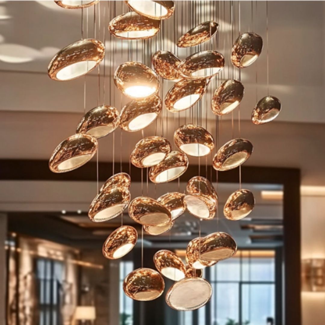 Đèn Thả Thông Tầng Quả Trứng Thủy Tinh 2 Màu Decor Không Gian Lớn, Đèn Chiếu Sáng Phòng Khách - Ảnh 7