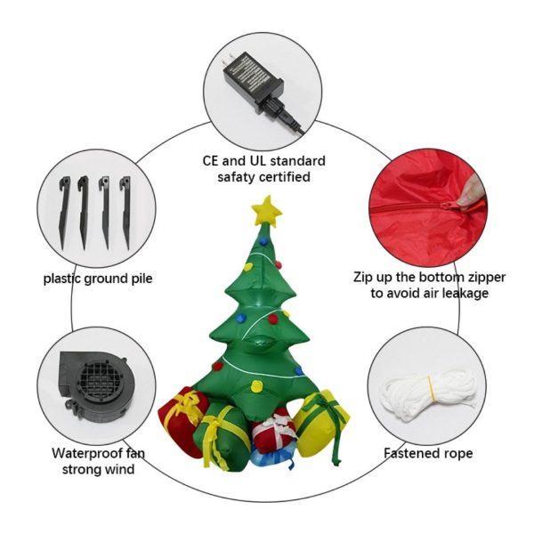 Mô Hình Cây Thông Noel Bơm Hơi Kèm Hôp Quà Gắn Led Decor Giáng Sinh, Lễ Hội - Hình ảnh 7