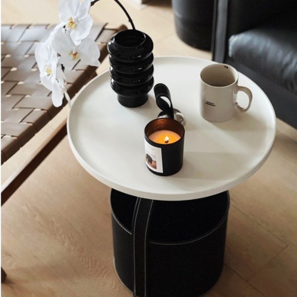 Bàn Cafe Đựng Đồ Bằng Da Yên Ngựa Thiết Kế Sáng Tạo, Bàn Cafe Nhỏ Có Tay Cầm Cao Cấp - Hình ảnh 7