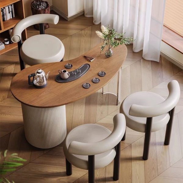 Bộ Bàn 3 Ghế Nhiều Công Năng, Bộ Bàn Trà Gỗ Nguyên Khối Phong Cách Wabi_Sabi Độc Đáo - Hình ảnh 7