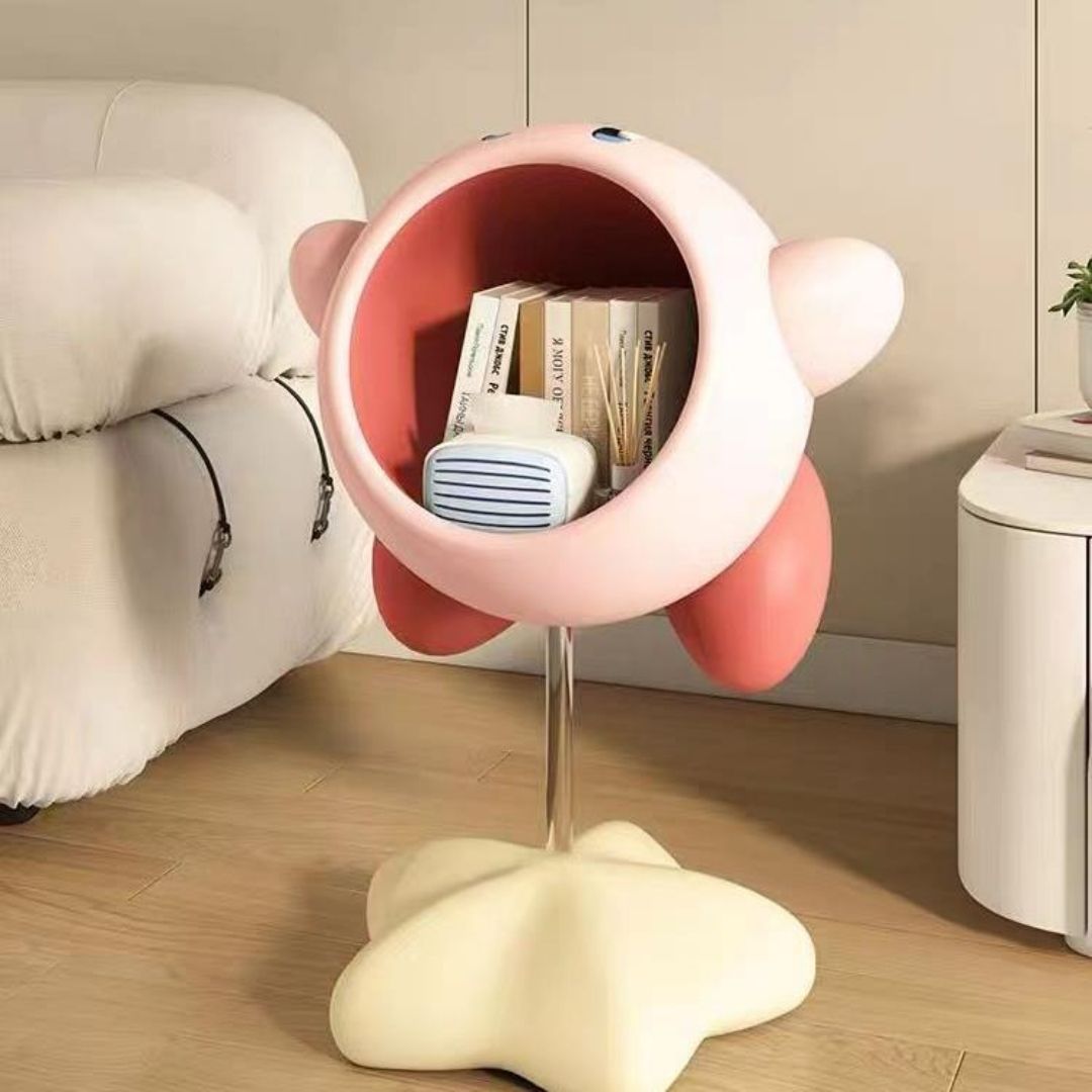 Bàn nhỏ giá để đồ ngôi sao Kirby sử dụng tông màu hồng pastel xinh xắn