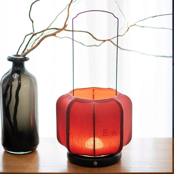 Đèn Để Bàn Chao Vải Di Động Phong Cách Wabi-Sabi Công Tắc Cảm Ứng 3 Chế Độ Sáng Dùng Decor - Hình ảnh 6