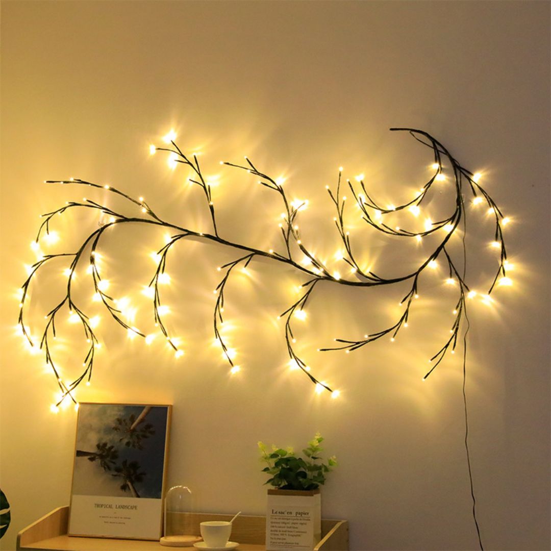 Đèn led cây mây uốn lượn với ánh sáng ấm áp, nhẹ nhàng