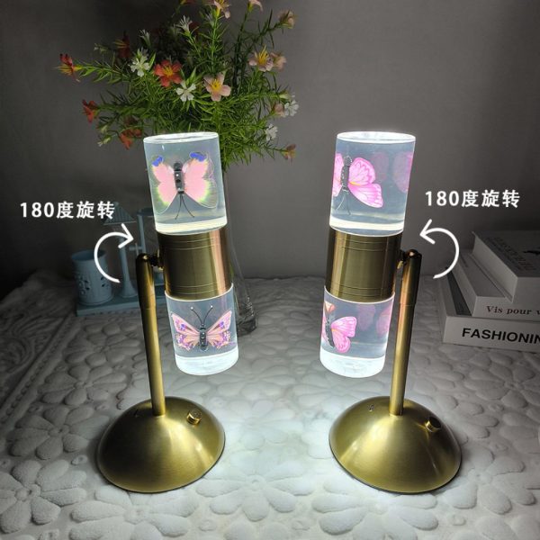 Đèn Bàn Hoa Vĩnh Cửu Xoay 180 độ, Đèn Để Bàn Cổng Sạc USB Decor Không Gian, Quà Tặng Ý Nghĩa - Hình ảnh 5