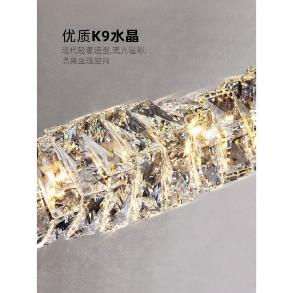 Đèn Thả Pha Lê Xoắn Nguyên Khối Dành Cho Phòng Ăn, Đèn Thả Nhà Hàng Dải Dài 3 Chế Độ Màu - Hình ảnh 7