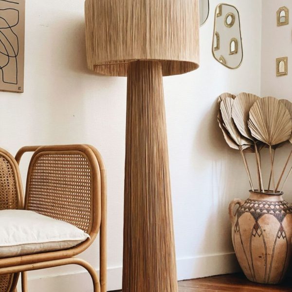 Đèn Sàn Tatami Phong Cách Wabi-Sabi, Đèn Để Sàn Mây Thủ Công, Đèn Góc Nghệ Thuật - Hình ảnh 5