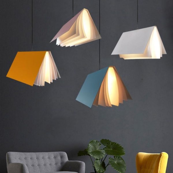 Đèn Thả Trần Hình Quyển Vở Nhiều Màu Sắc, Đèn Chùm Thả Bắc Âu Decor Mọi Không Gian Sống - Hình ảnh 7
