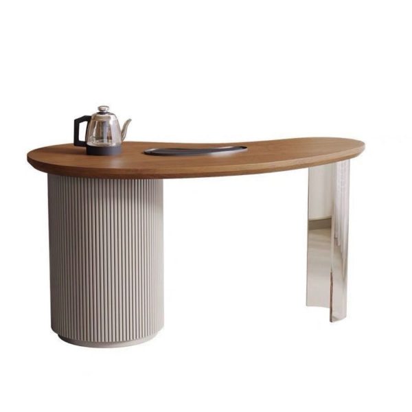 Bộ Bàn 3 Ghế Nhiều Công Năng, Bộ Bàn Trà Gỗ Nguyên Khối Phong Cách Wabi_Sabi Độc Đáo - Hình ảnh 6