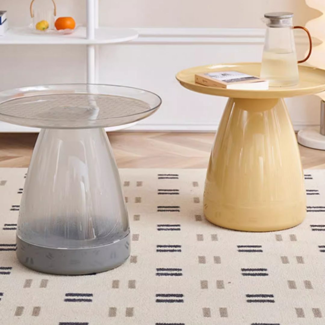 Bàn cà phê nhỏ hình nấm nhiều màu được làm từ chất liệu PVC