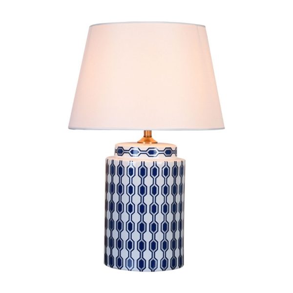Đèn Bàn Gốm Sứ Hình Trụ Họa Tiết Cổ Điển, Đèn Bàn Vải Lanh Decor Phòng Khách, Phòng Ngủ - Hình ảnh 6