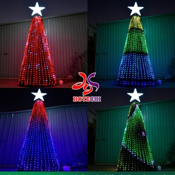 Đèn Led Hình Cây Thông Giáng Sinh Ngọn Ngôi Sao Cao 4M Decor Noel, Đồ Trang Trí Giáng Sinh - Hình ảnh 5