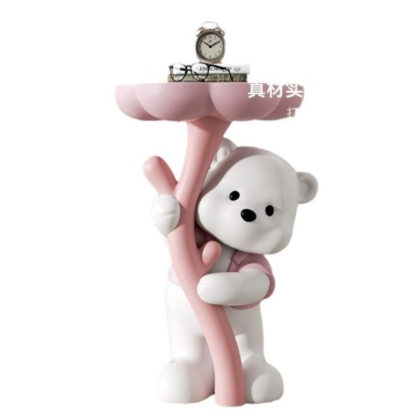 Bàn Cà Phê Nhỏ Chú Gấu Cùng Bông Hoa Đáng Yêu, Xinh Xắn Decor Phòng Khách - Hình ảnh 6