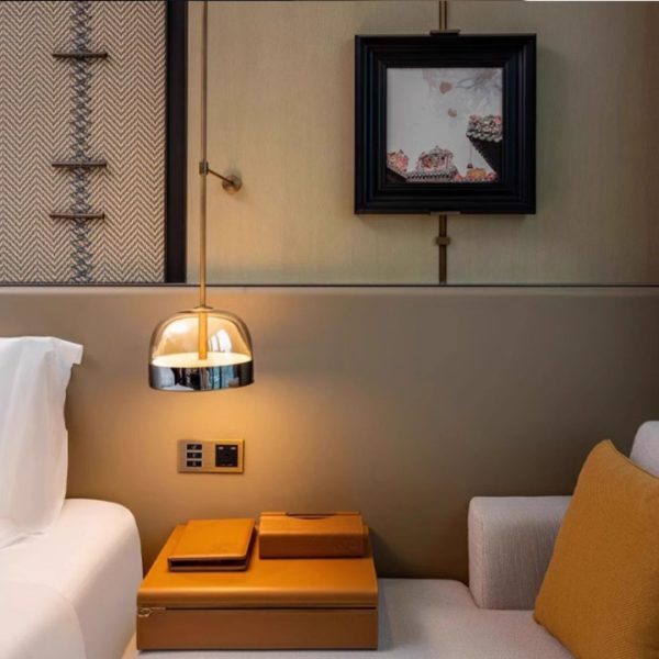 Đèn Ốp Tường Thủy Tinh Màu Hổ Phách Phong Cách Bắc Âu, Đèn Tường Đầu Giường Ánh Sáng Vàng - Hình ảnh 5