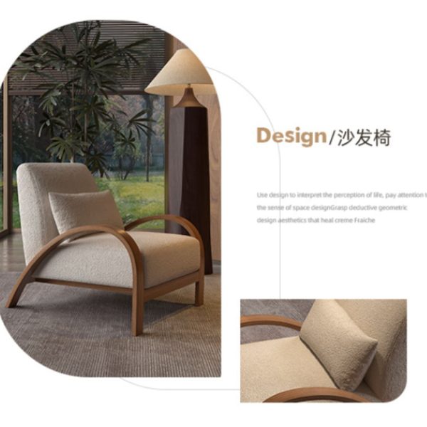 Ghế Sofa Đơn Giản Kiểu Bắc Âu, Ghế Lười Thư Giãn, Ghế Sofa 3 Màu Có Tay Vịnh Decor Phòng Khách - Hình ảnh 5