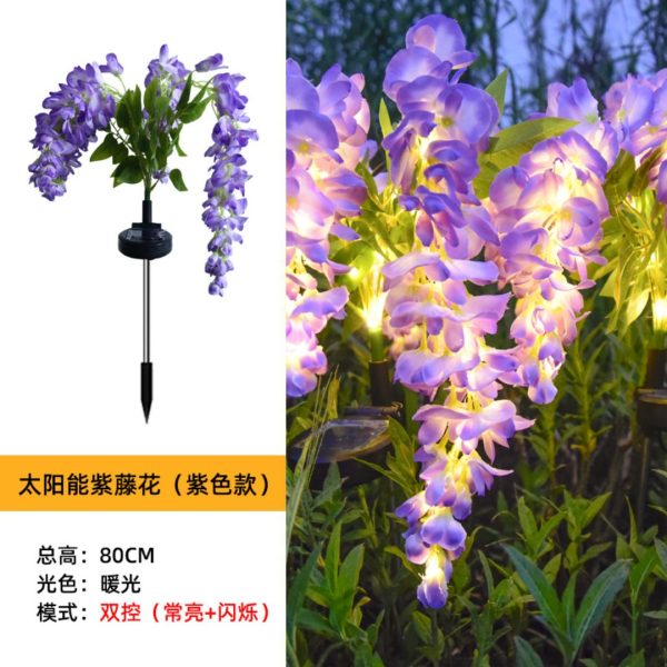 Đèn Sàn Hoa Tử Đằng Năng Lượng Mặt Trời Cắm Mặt Đất Chống Nước, Đèn Sân Vườn - Hình ảnh 5
