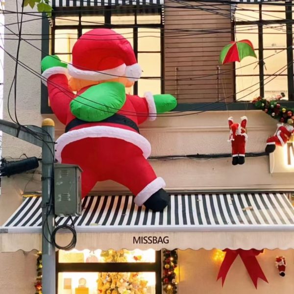 Rối Hơi Ông Già Noel Leo Tường Dùng Trang Trí Trung Tâm Thương Mại, Khách Sạn, Quán Cafe - Hình ảnh 5