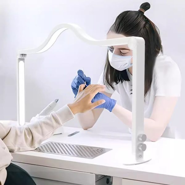 Đèn Để Bàn Làm Nail, Đèn Bàn Đẹp Làm Móng Tay, Đèn Nửa Vầng Trăng Vuông Cho Bàn Làm Móng - Hình ảnh 5
