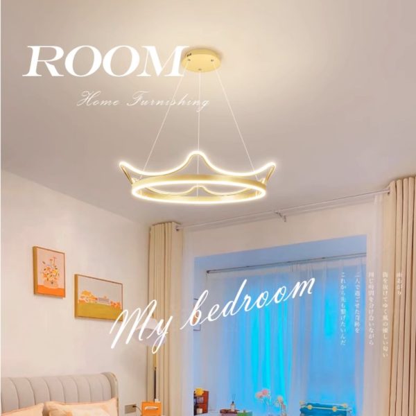 Đèn Thả Trần Vương Miện Bắc Âu Cao Cấp, Đèn Treo Phòng Ngủ Cho Bé Ấm Áp, Lãng Mạn - Hình ảnh 2