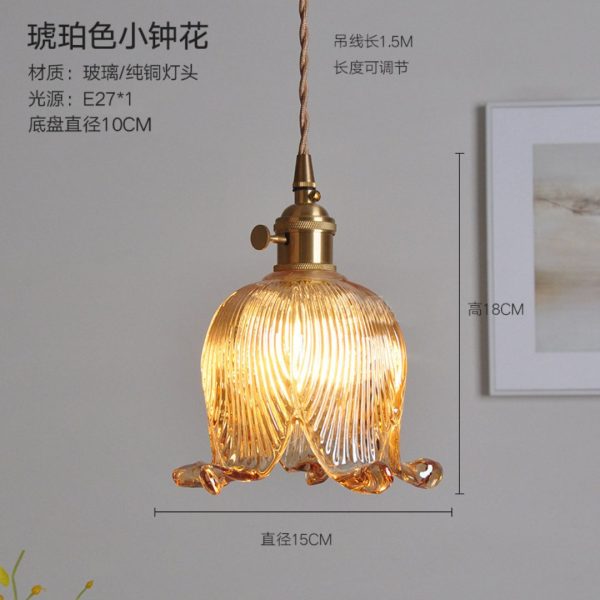 Đèn Chùm Thủy Tinh Hoa Chuông Nhỏ, Đèn Treo Bắc Âu Nhiều Màu Ánh Sáng Ấm Dùng Decor - Hình ảnh 3