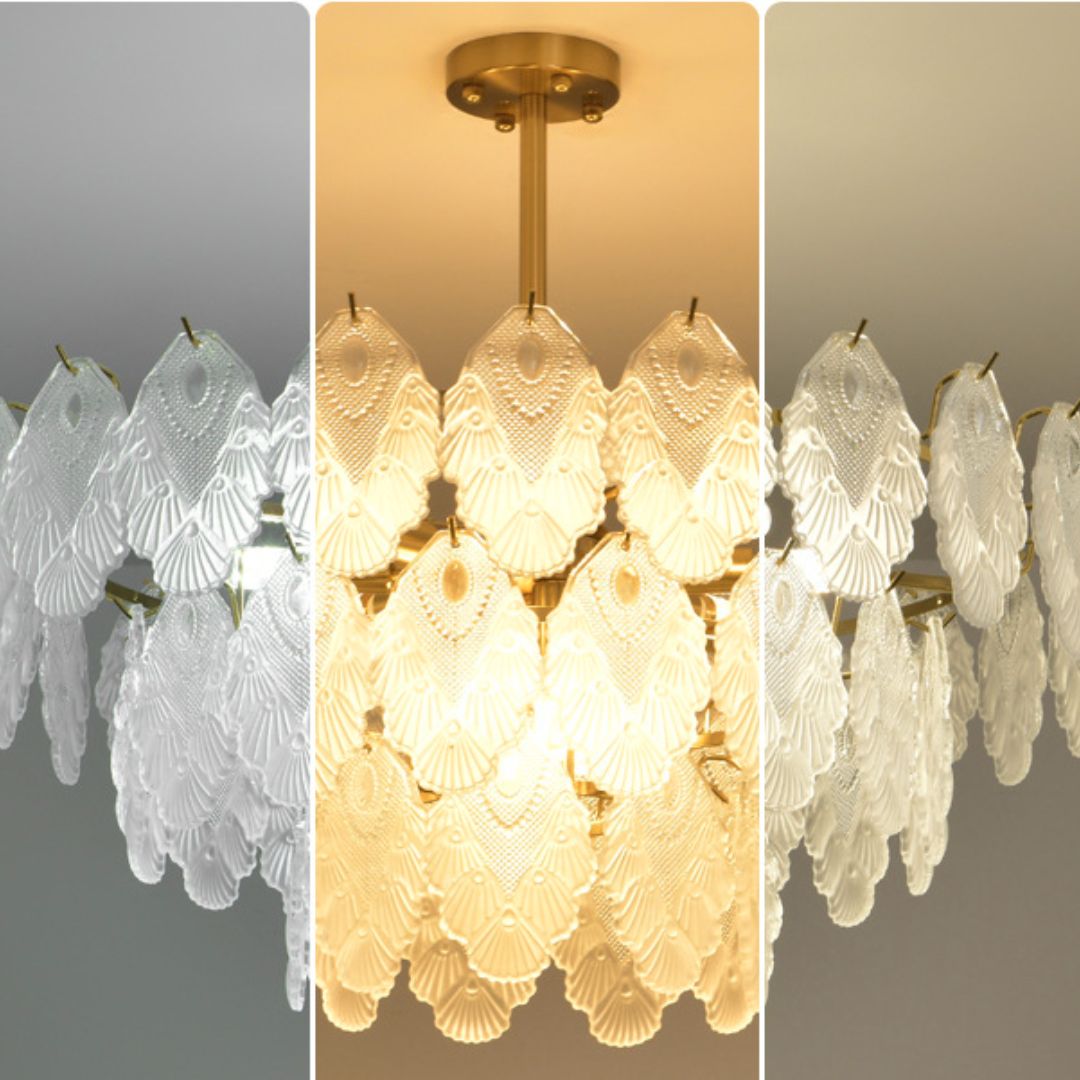 Đèn thả pha lê chuỗi ngọc trai sửu dụng 3 chế độ màu sáng