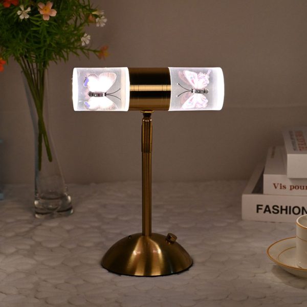 Đèn Bàn Hoa Vĩnh Cửu Xoay 180 độ, Đèn Để Bàn Cổng Sạc USB Decor Không Gian, Quà Tặng Ý Nghĩa - Hình ảnh 2