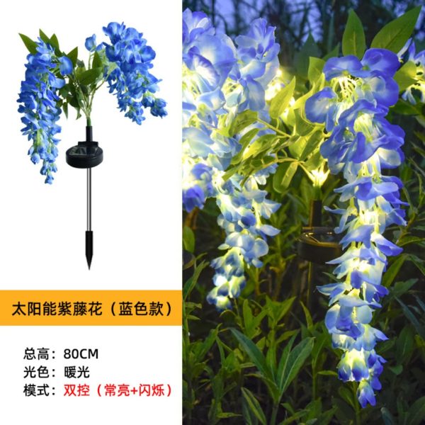 Đèn Sàn Hoa Tử Đằng Năng Lượng Mặt Trời Cắm Mặt Đất Chống Nước, Đèn Sân Vườn - Hình ảnh 4