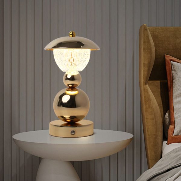 Đèn Để Bàn Bằng Đồng Tráng Gương Chao Pha Lê Độc Đáo, Đèn Bàn Nhỏ Đơn Giản, Sang Trọng - Hình ảnh 2