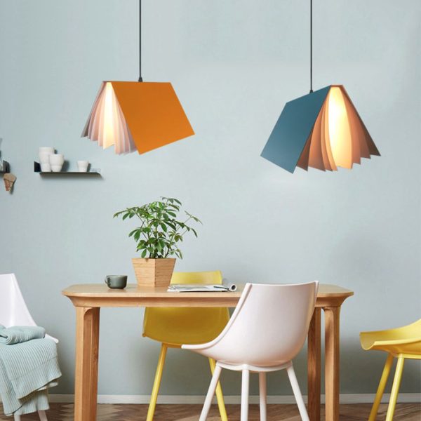 Đèn Thả Trần Hình Quyển Vở Nhiều Màu Sắc, Đèn Chùm Thả Bắc Âu Decor Mọi Không Gian Sống - Hình ảnh 4