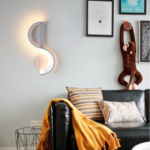 Đèn Tường Led Hình Nốt Nhạc Acrylic Phong Cách Bắc Âu 3 Chế Độ Màu Sáng Dùng Decor - Hình ảnh 4
