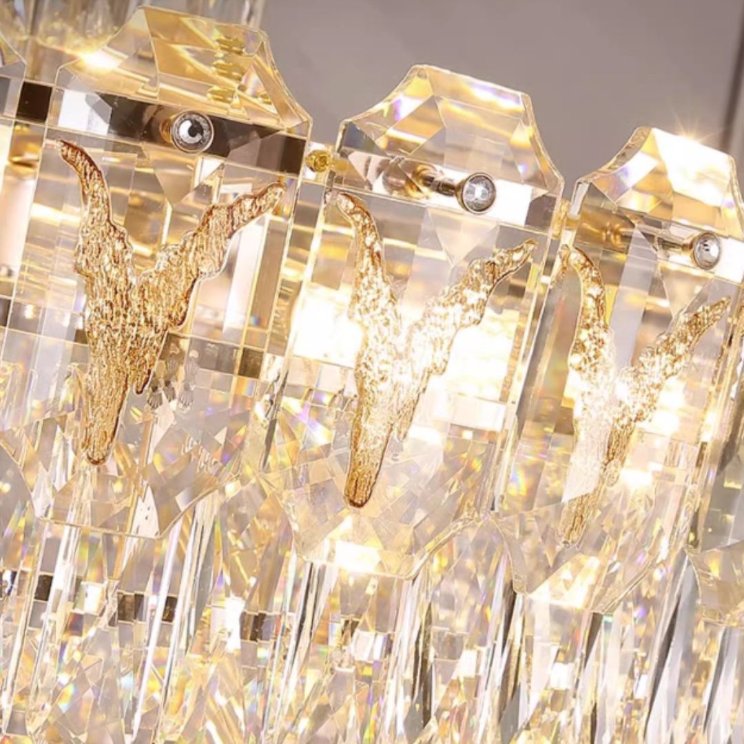 Đèn Thả Thông Tầng Pha Lê K9 Sang Trọng, Đèn Pha Lê Cầu Thang Decor Khách Sạn, Biệt Thự - Ảnh 4