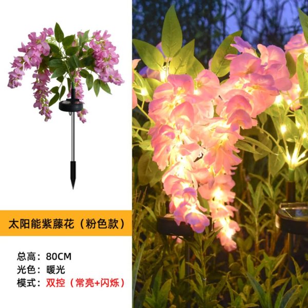 Đèn Sàn Hoa Tử Đằng Năng Lượng Mặt Trời Cắm Mặt Đất Chống Nước, Đèn Sân Vườn - Hình ảnh 3