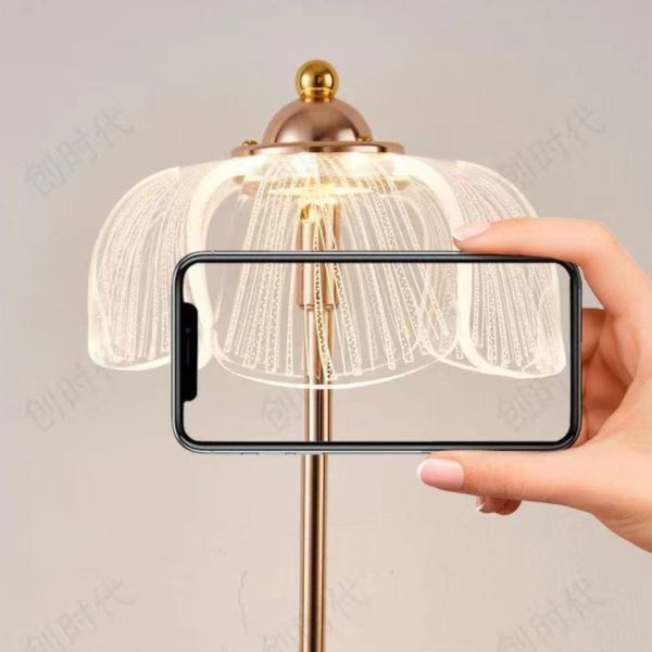 Đèn Bàn Nụ Hoa Acrylic Màu Vàng Hồng, Đèn Để Bàn 3 Chế Độ Màu Decor Phòng Khách/ Phòng Ngủ - Hình ảnh 3