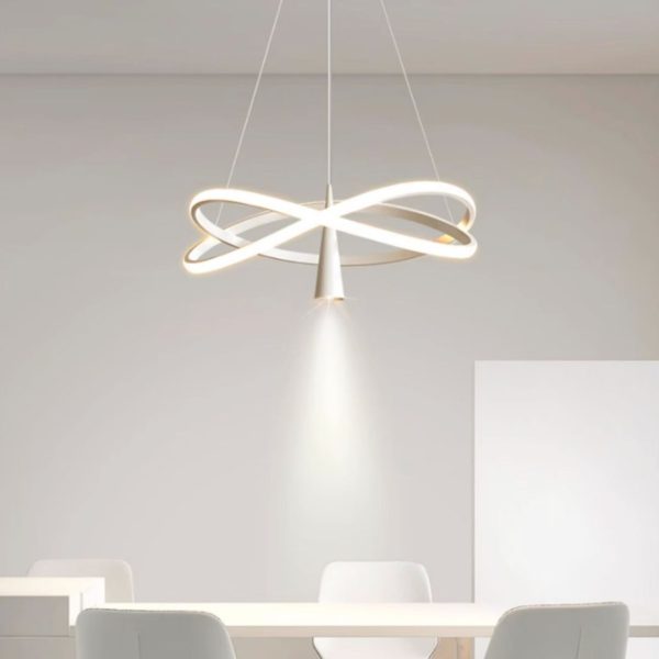 Đèn Chùm Thả 3 Vòng PVC Bắc Âu Điều Chỉnh Độ Sáng, Đèn Chùm Hiện Đại, Tối Giản 2 Màu - Hình ảnh 3