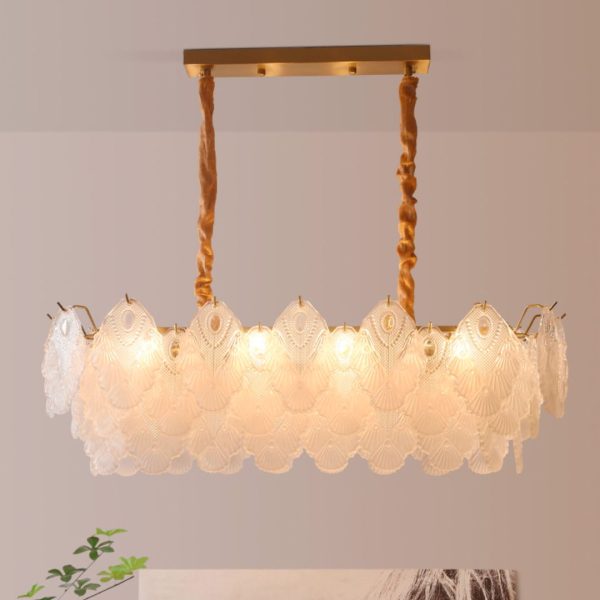 Đèn Thả Thủy Tinh Chiếc Lá Retro Phong Cách Pháp 3 Chế Độ Màu Sáng Sang Trọng - Hình ảnh 4