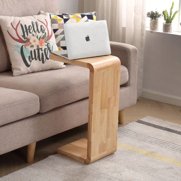 Bàn Cafe Gỗ Hình Chữ C, Bàn Di Động Nhỏ Gọn Đa Dụng Tiện Ích Phòng Khách
