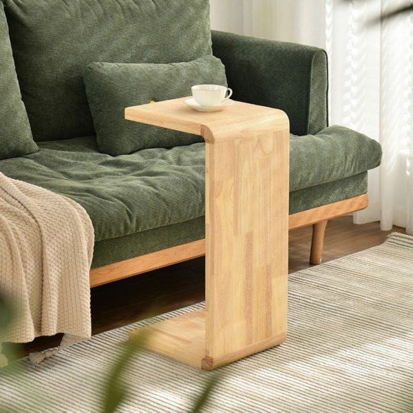 Bàn Cafe Gỗ Hình Chữ C, Bàn Di Động Nhỏ Gọn Đa Dụng Tiện Ích Phòng Khách