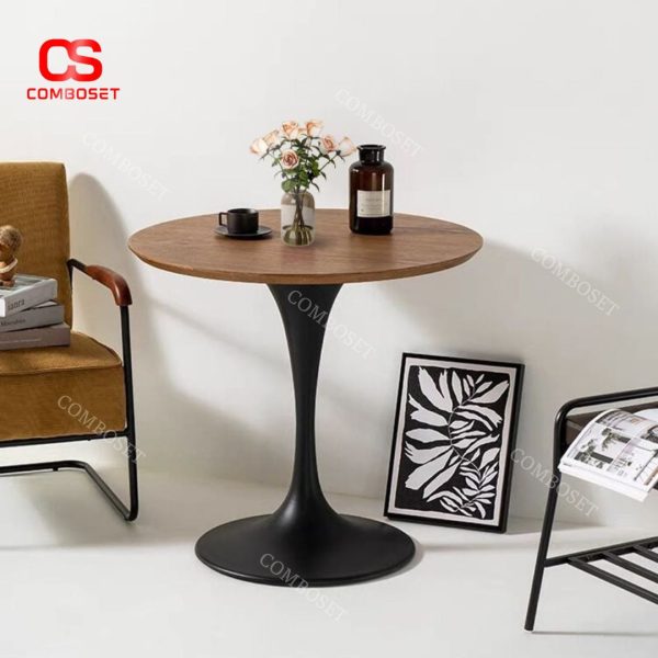 Bàn Cafe Gỗ Tròn Chống Thấm Bền Bỉ Trang Trí Quán Trà Sữa, Nhà Hàng, Phòng Ăn