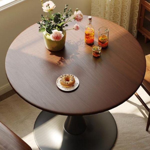 Bàn Cafe Gỗ Tròn Chống Thấm Bền Bỉ Trang Trí Quán Trà Sữa, Nhà Hàng, Phòng Ăn