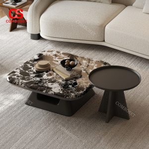 Bàn Cafe Gỗ Vân Đá Thiết Kế Hiện Đại Kiểu Ý Decor Phòng Khách, Phòng Ngủ Nội Bật