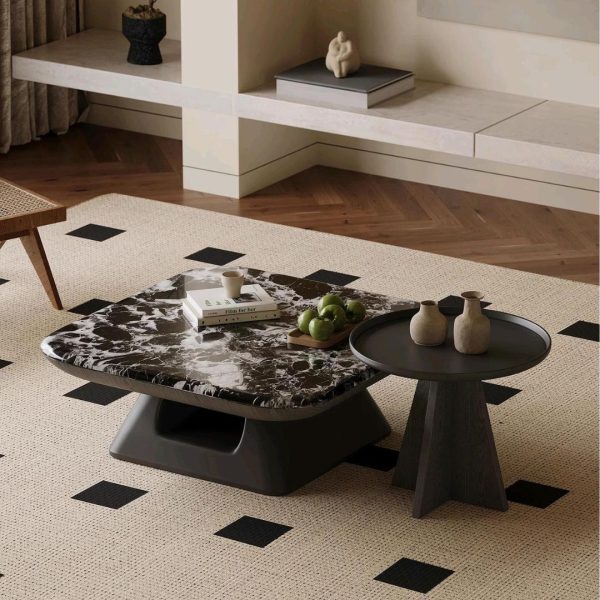 Bàn Cafe Gỗ Vân Đá Thiết Kế Hiện Đại Kiểu Ý Decor Phòng Khách, Phòng Ngủ Nội Bật