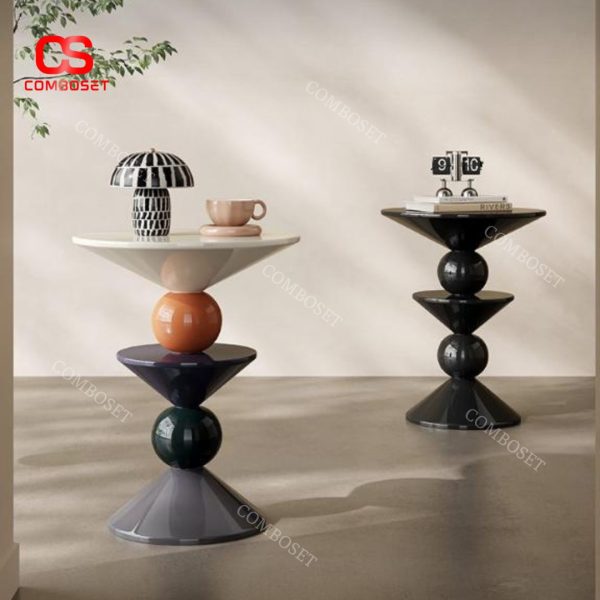 Bàn Cafe Thiết Kế Hình Học Khối Tròn Chóp Nón Nhiều Màu Đa Dạng Decor Phòng Khách Hiện Đại
