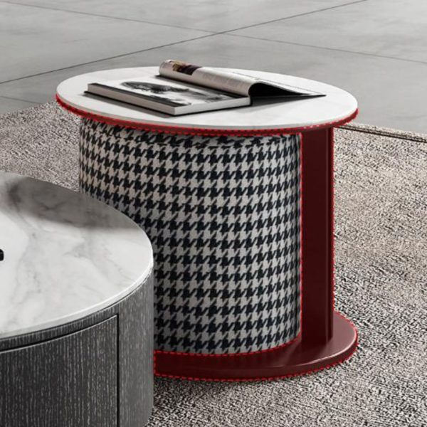 Bộ Bàn Ghế Đá Cẩm Thạch Tròn Tích Hợp Ngăn Kéo Decor Phòng Khách Hiện Đại