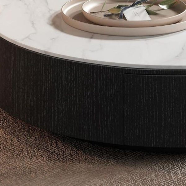 Bộ Bàn Ghế Đá Cẩm Thạch Tròn Tích Hợp Ngăn Kéo Decor Phòng Khách Hiện Đại