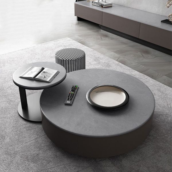 Bộ Bàn Ghế Đá Cẩm Thạch Tròn Tích Hợp Ngăn Kéo Decor Phòng Khách Hiện Đại