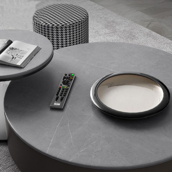 Bộ Bàn Ghế Đá Cẩm Thạch Tròn Tích Hợp Ngăn Kéo Decor Phòng Khách Hiện Đại