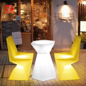 Bộ Bàn Ghế LED Dạ Quang Phát Sáng Dùng Trong Quán Cafe, Quán Bar Sân Thượng Chống Thấm Tốt