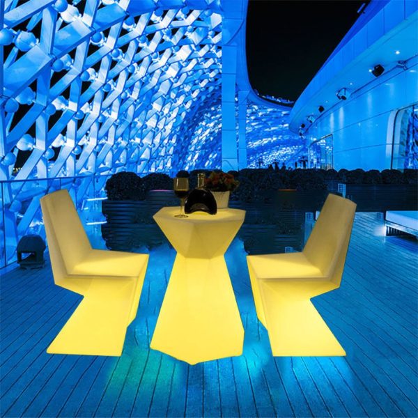 Bộ Bàn Ghế LED Dạ Quang Phát Sáng Dùng Trong Quán Cafe, Quán Bar Sân Thượng Chống Thấm Tốt