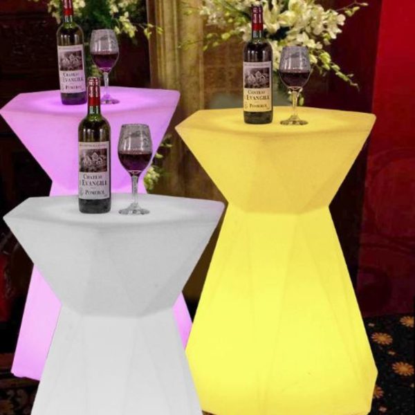 Bộ Bàn Ghế LED Dạ Quang Phát Sáng Dùng Trong Quán Cafe, Quán Bar Sân Thượng Chống Thấm Tốt