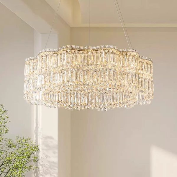 Đèn Chùm Pha Lê Bông Hoa Cao Cấp Phong Cách Pháp Sang Trọng Decor Nhà Hàng Khách Sạn